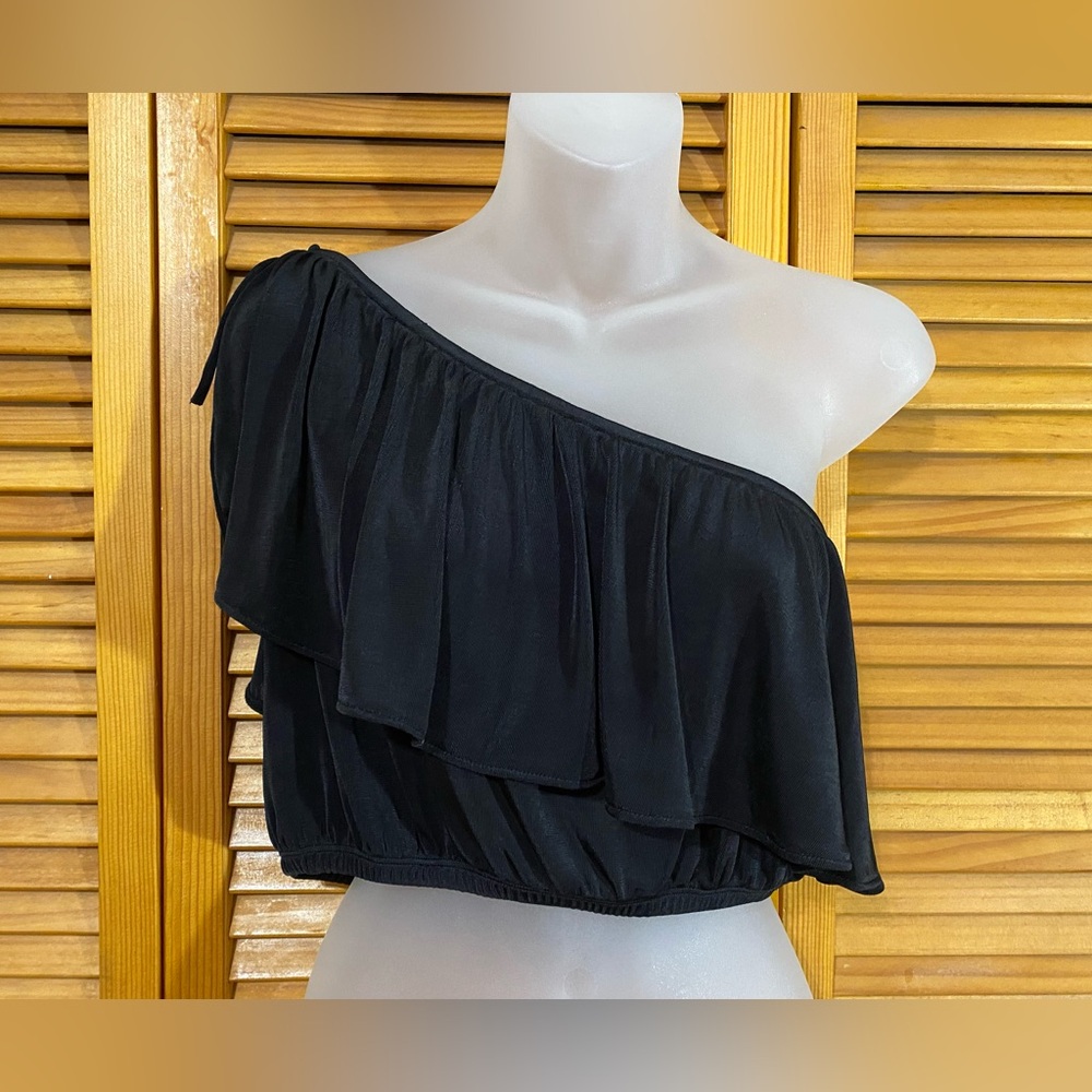 Black, one-shoulder top by Urban Outfitters